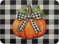 Fall Thanksgiving Pumpkin Dish Drying Mat for Kitchen Counter 18x24 Autumn Buffalo Plaid Bowknot Print Absorbent Reversible Microfiber Drying Mats Kitchen Countertop Protector Dishes Drainer Pad