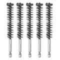 HARFINGTON 5Pcs Bore Brush Stainless Steel 14mm Dia Cleaning Twisted Wire Brush Tube Pipe Cleaner with Handle 1/4 Inch Hex Shank for Tubes, Ports, Bearings
