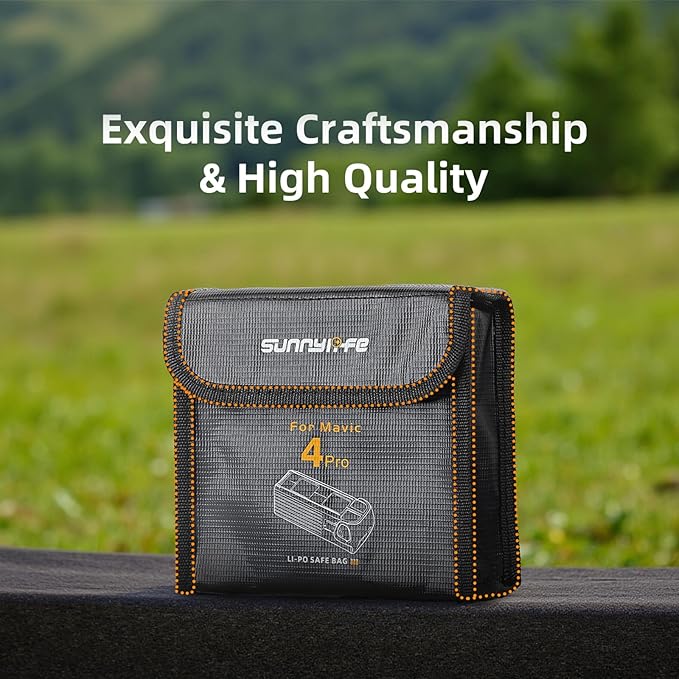 Fireproof Battery Safe Bag for DJI Mavic 4 Pro Accessories, Drone Mavic 4 Pro Battery Storage Guard Safe Pouch for Charge and Storage (For 2 batteries)