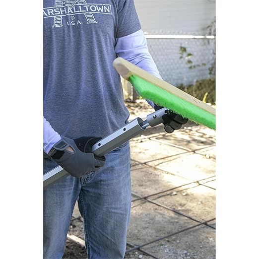 MARSHALLTOWN Wood Backed Concrete and Masonry Broom, Green Nylon, Made in The USA, 6561