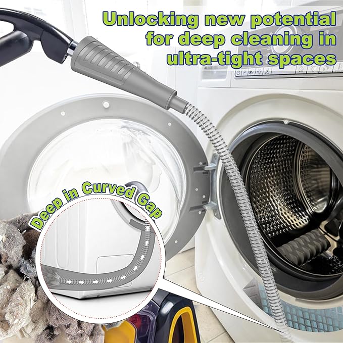 Sealegend Dryer Vent Cleaner Kit Dryer Lint Vacuum Attachment Lint Remover,Dryer Vent Vacuum Hose With Brush (Grey)