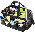 Extra-Large Wearable Cleaning Caddy, Organizer Bag for Products, Housekeeper Tote With Pad, Handle & Divider, Car Wash Tools Bag for Detailing Supplies, Gray Edge