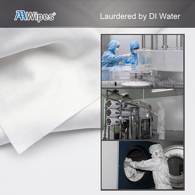 AAWipes Cleanroom Cloth Wipes 6"x6" (Bag of 150 Pcs) Double Knit 100% Polyester Wipers Lint Free Cloths with Ultra-fine Filaments, Laser Sealed Edge, Class 100 Cloths, Ultra-soft Wipes
