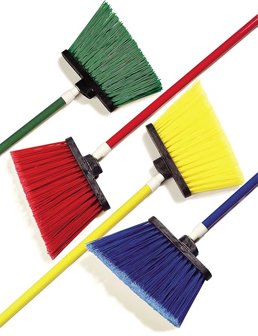 SPARTA Spectrum Duo-Sweep Unflagged Bristle Angle Broom with Handle 56" - Red