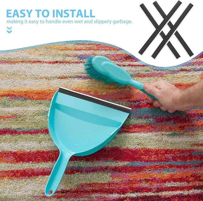 4pcs Rubber Dustpan Edge Strips Replacement Lips Soft Lip Sealing Strips 28cm for Universal Dustpan Repair Cleaning Tools Household Use