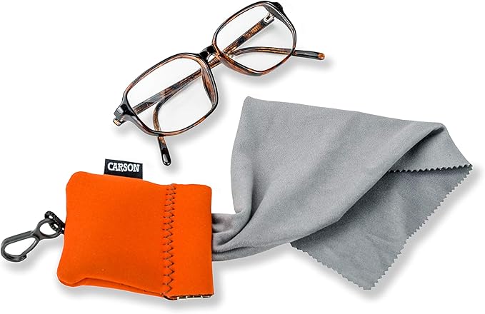 Carson Stuff-It Pro Microfiber Lens Cloth Cleaning System for Glasses, Smartphones, Tablets, Optics, Lenses, Cameras and More, 8.0'' x 8.0'' - Orange (SN-80OR)