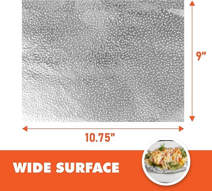 Pre-Cut Pop-Up Aluminum Foil Sheets, 9 x 10.75 Inches, 500 Sheets Bulk Pack – Disposable Foil Wraps for Sandwiches, Burritos & BBQ – Ideal for Food Service, Catering & Home Kitchen