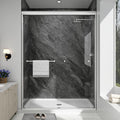 Double Sliding Shower Door, 55"-60" W x 70" H Semi-Frameless Glass Shower Door, 1/4'' (6mm) Clear SGCC Tempered Glass with Explosion-Proof Film and Nano Coating, Brushed Nickel