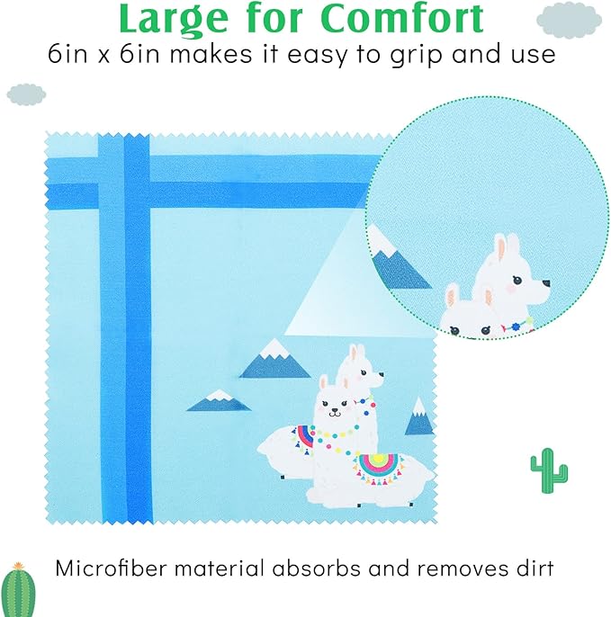 Weewooday 18 Pieces Glasses Cleaning Cloth Cute Flower Spring Floral Design Microfiber Cleaning Cloth Llama Eye Glasses Lens Cleaner Cloth Glasses Reusable Cloth Wipes for Phone (Llama)