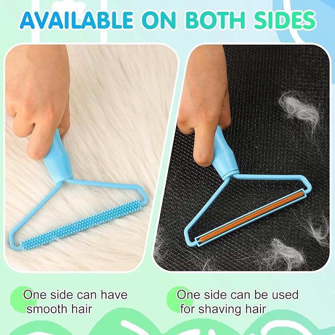 Honeydak 3 Pieces Hair Remover Tool Dog Hair Remover Pro Silicone Cleaner Brush Roller Fuzz Hairball Brush for Carpet Rake, Car Mat, Couch, Pet Bed, Clothes(Green, Light Blue)