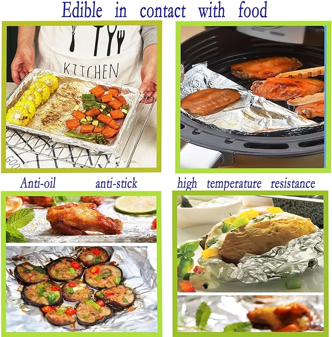 5-Pack Heavy Duty Grilling Aluminum Foil ， Baking Foil Paper, Sheets for Food Tinfoil Roll,High-Temperature Resistant for Home Cooking,Hair Foils(Extra heavy-30CM*5M*20um)