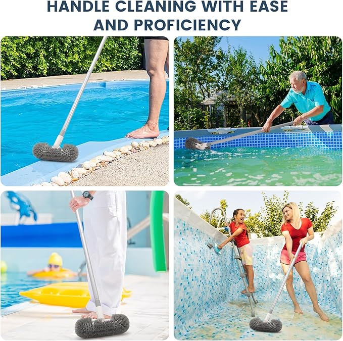 Hoklnuse Deck Brush with 51“ Long Handle for Cleaning Deck Boat Pool,360 Degree Durable Bristles Cleaner Tool Bathroom Spa Tub Floor Tile Clean Scrubber