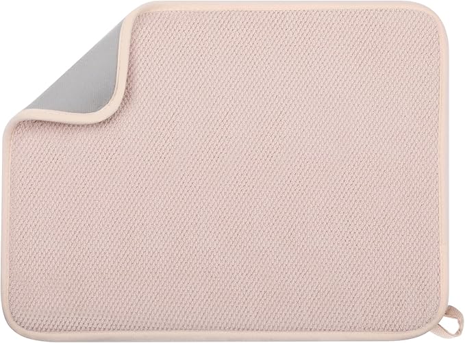 Microfiber Dish Drying Mat Happy New Year, Super Absorbent Kitchen Dish Drying Pad for New Year Gift, Reversible for Countertop, 17.8 * 23.6 inch Beige
