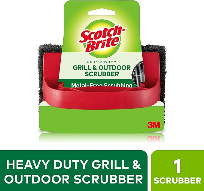 Scotch-Brite Heavy Duty Outdoor Scrubber, Ideal for Concrete, Patio Bricks, BBQ Tools and Charcoal and Gas Grills