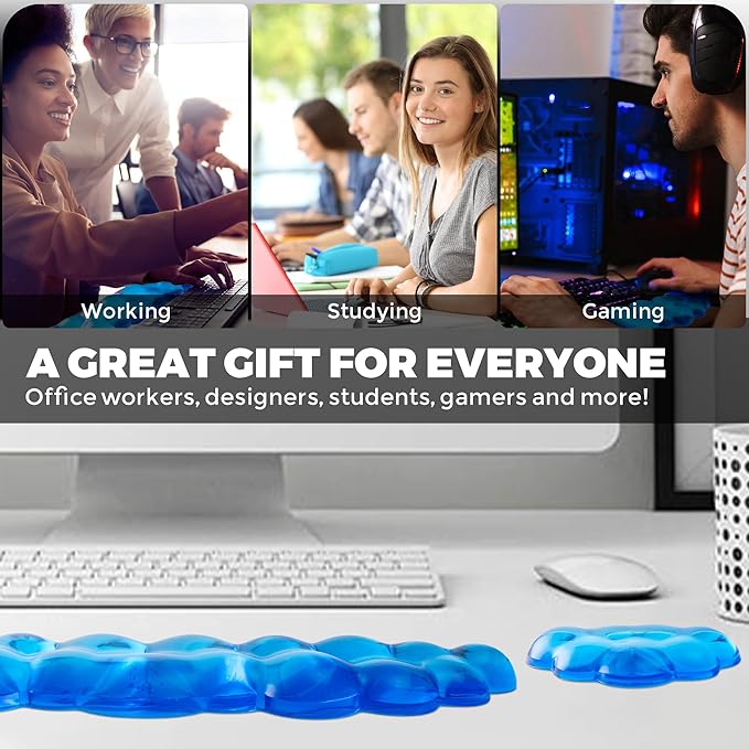 Gel Cloud Keyboard & Mouse Wrist Rest Set - Cloud Keyboard Wrist Rest Pad & Mouse Support for Office Gaming Pad Computer Laptop Ergonomic Comfortable Pain Relief- Cloud Pad Set