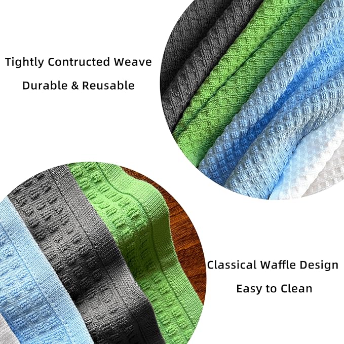 Cotton Dishcloths Set for Home and Kitchen Cleaning- 12x12 Inches Pack of 6- Dish Cloths,Dish Towels,Dish Rags - with Hanging Loop - 100% Cotton,Soft,Absorbent (Grey, 6)