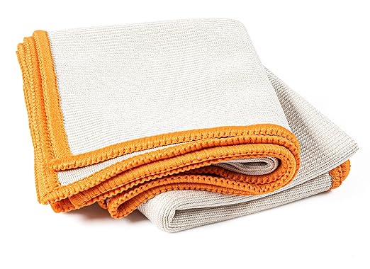 Superio Microfiber Glass, Mirror, Window Cleaning Cloth for Car Windshield, Lenses Tv Screen, Electronics, 14x16 Large Micro Fiber Lint & Streak Free Blue/Green 2 Pack, Just Water (2 Pack, Smoke)