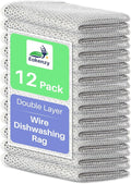 12 Pack Steel Wool Scrubber, Double Layer Non-Scratch Wire Dishcloth, Multipurpose Kitchen Towels, Dish Cloths for Washing Dishes, Cleaning Supplies for Sinks, Dishes, Stove Top, 7.87*7.87 Inch