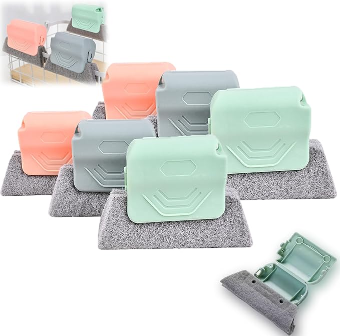 Magic Window Track Cleaner, 2026 New Sliding Door Track Cleaner Window Groove Cleaning Brush Tools Set, Hand-held Crevice Cleaning Brush for Car Vents Window lides Gaps Tile (Mixed 6Pcs)