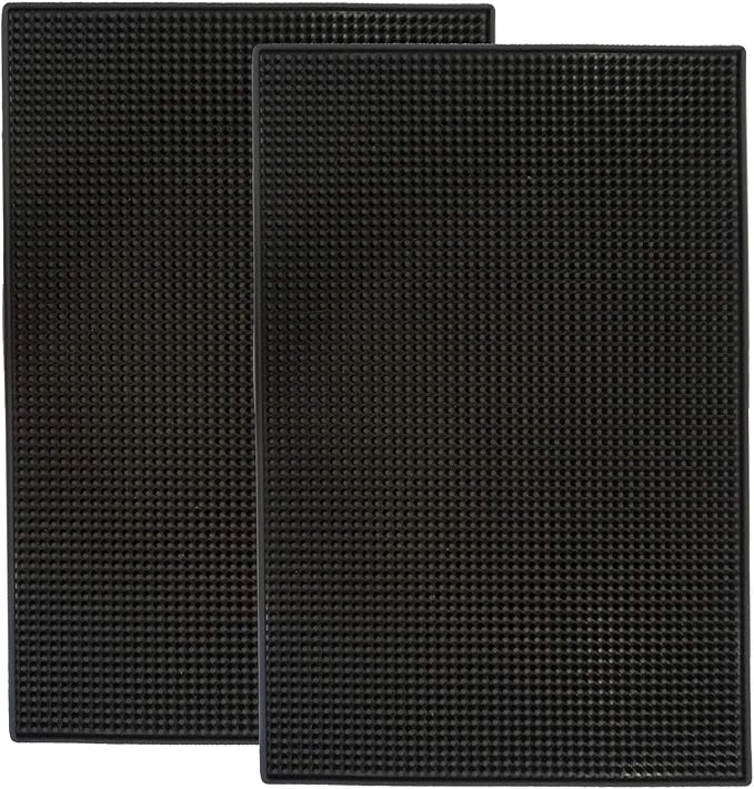 Highball & Chaser 2 Pack Bar Mat, Dish Drying mat, 18 in x 12in Thick Durable and Stylish Service Coffee Bar Mat/espresso mat for Spills, Bars, Restaurants, Coffee Counter Mat