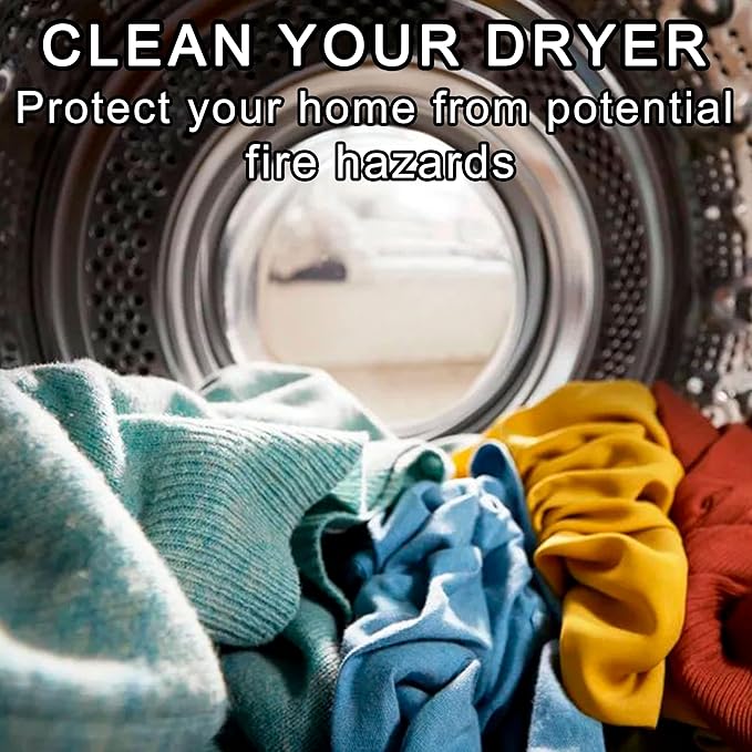 Dryer Vent Cleaner Kit - Dryer Lint Brush and Flexible Vacuum Hose Dryer Lint Vac Attachment with Universal Connector, Dryer Cleaning Tools, Suitable for Most Vacuum Cleaners