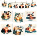 Animal Forest Swedish Dishcloths for Kitchen, 6 Pcs Animal Bear Tiger Fox Pattern Swedish Dish Cloths, Reusable Absorbent Dish Towels for Kitchen Cooking Farmhouse Home Decoration Housewarming Gifts