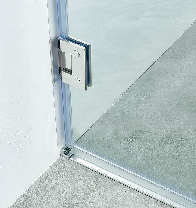 Pivot Shower Door, Adjustable Width 58.5-60" W x 76" H Shower Glass Door with 3/8" (10mm) Clear SGCC Tempered Glass with Nano Easy-Clean Coating, L01 Chrome