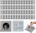 100 Pack Disposable Shower Drain Hair Catcher - 4x4 Inch Bath Tub Drain Hair Catcher Mesh Stickers, Hairs Catchers Shower Drain Cover for Bathroom Tub Kitchen Sink Showers Drains Cover Hairs Stopper