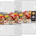 Cleaning Brush Included Cooling Rack for Cooking and Baking - 10" x 15" Set of 2 Stainless Steel, Oven Safe Grid Wire Cookie Cooling Racks