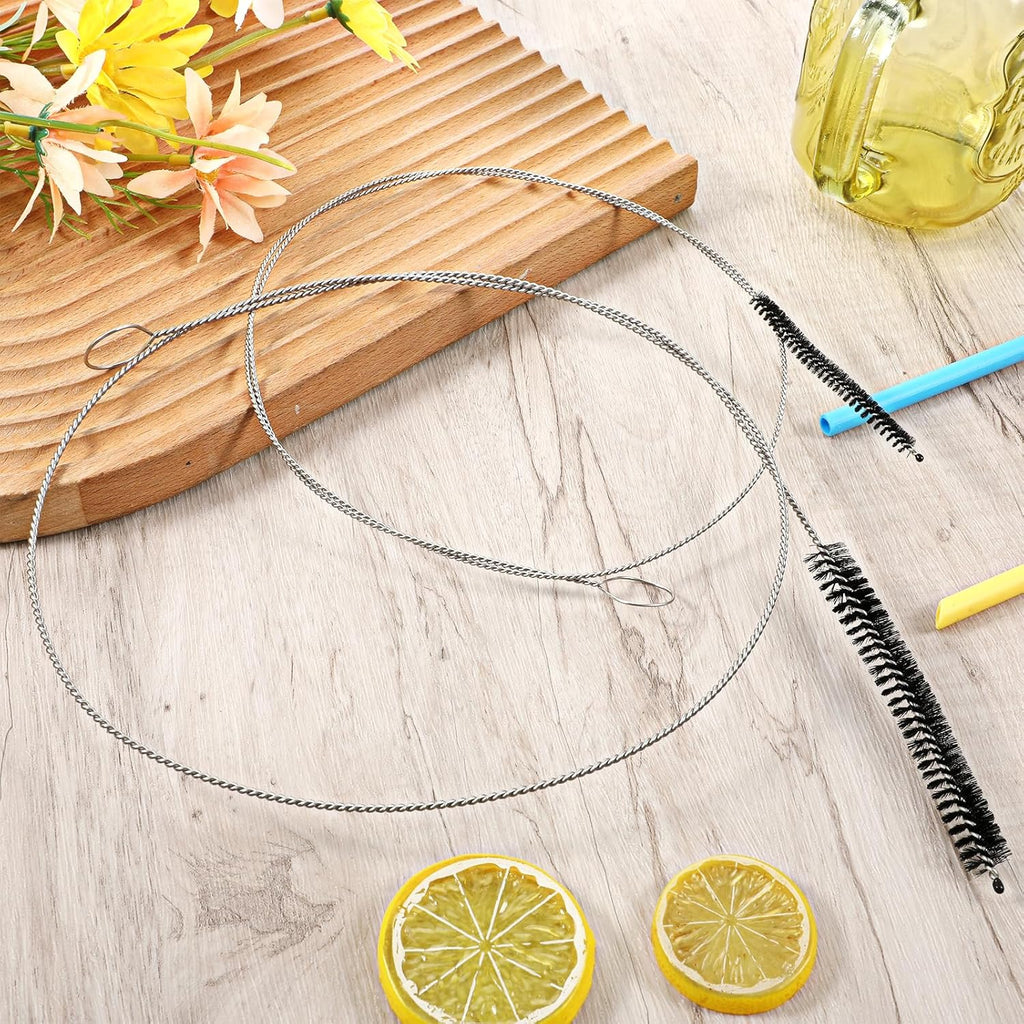 2 PCS Straw Cleaner Brush Extra Long, 39.4 in Extra Long Pipe Cleaners, Black Tube Cleaning Brush for Cleaning Straw, Feeding Tubes, Line and Pump