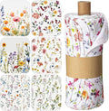 90 Pack Reusable Cleaning Cloths Washable Cotton Kitchen Dish Towels for Home Party Supplies Bulk, 9.84x11.81in (Wildflowers)