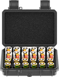 24 Slots CR2 CR123 CR123A Lithium Battery Organizer Case, IP67 Waterproof Hard Case for CR17345/CR16340/CR18350/CR15270(CR2) Explosionproof Batteries Storage Holder for Household Outdoor Camping