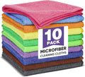 10 Colors Microfiber Cleaning Cloths, 10 Pack Assorted Cleaning Rags, Highly Absorbent Microfiber Towels for Car, Kitchen, Bathroom and Household Cleaning, 11.8"X11.8"