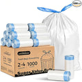 Charmount Small Trash Bags 4 Gallon-1000 Count Drawstring Mini Garbage Bags, Plastic Trash Can Liners for Bathroom Accessories, Bedroom, Dorm Room Essentials, Office