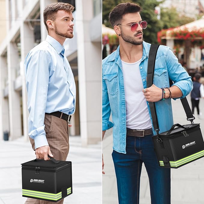 Lipo Safe Bag Fireproof, Explosion-proof Bag, Large Capacity, Fireproof Safe, Lipo Battery Storage Box, Protective Safe Bag for Charging and Storing, with Robust Handle and Mesh Bag