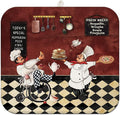 Chef Dish Drying Mat For Kitchen Counter, Italian Wine Red Fat Chef Microfiber Drying Mat, Washable Absorbent Kitchen Countertop Dish Mat Drain Mat 16×18 Inch