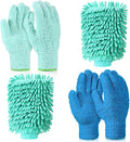 6 Pcs Microfiber Dusting Mitt Gloves for Plants Washable Dusting Gloves for House Cleaning Furniture Car Washing