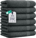 DAN RIVER 6-Pack Premium Hand Towels (16x28 Inches) - 100% Cotton, Ultra Soft, Lightweight, Highly Absorbent Towels for Bathroom, Spa, Gym, Salon, Hotel, and Travel – Gray