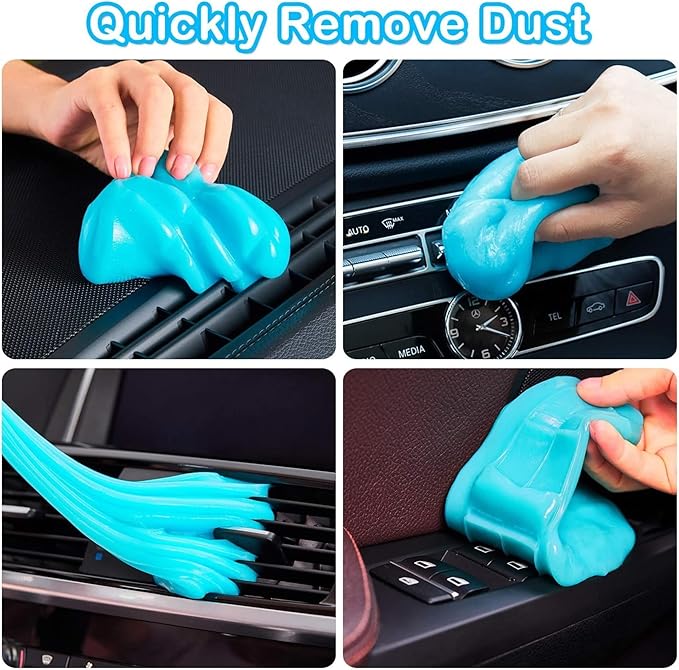 Cleaning Gel for Cars - Car Vent Keyboard - Dust Clear Kit, Home and Office Electronics, Reusable And Durable, Auto Air Vent Interior Detail Removal Putty, Speakers, Printers, Keyboards(2-Pack)