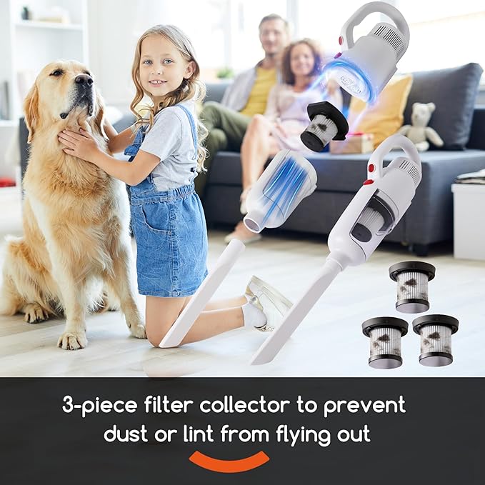 Lightweight Stick Vacuum Cleaner, Unique Vacuum and Mop Combo - 3 Dust Filters/Microfiber Pads,Corded Stick Vacuums & Electric Brooms - 400W 12Kpa Suction for Kitchen, Bedroom, Living Room