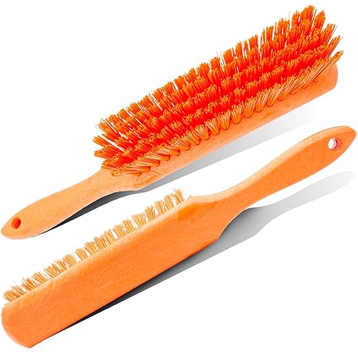SPARTA Handheld Soft Counter Brush 8 Inch Bristle Span, Multi-Use Dust Brush with 5 Inch Handle for Tables, Countertops, and Delicate Surfaces, Polyester, Orange, (Pack of 6)
