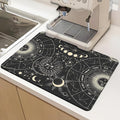 Dish Drying Mat for Multiple Usage. Super Absorbent, Easy clean, Quick dry, Cocina Accesorios for Kitchen Counter or Faucet Sink, Coffee bar, Refrigerator or Air fryer liners, 2 Pack sunmoon