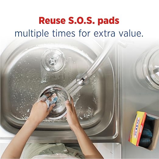 S.O.S-10002 , Steel Wool Soap Pads, 10 Ct
