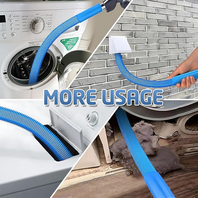 Upgraded Dryer Vent Cleaner: Universal Vacuum Hose Attachment Fits All Vacuums Cleaner, Deep Cleaning Tools for Clogged Ducts & Lint Removal