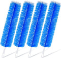 Sliner 4 Pcs Cobweb Duster Bendable Fan Duster Plastic Dust Cleaner Reusable Head Ceiling Brush Microfiber Dirt Remover for Fan Air Conditioning Home Vents Shutters (Blue)