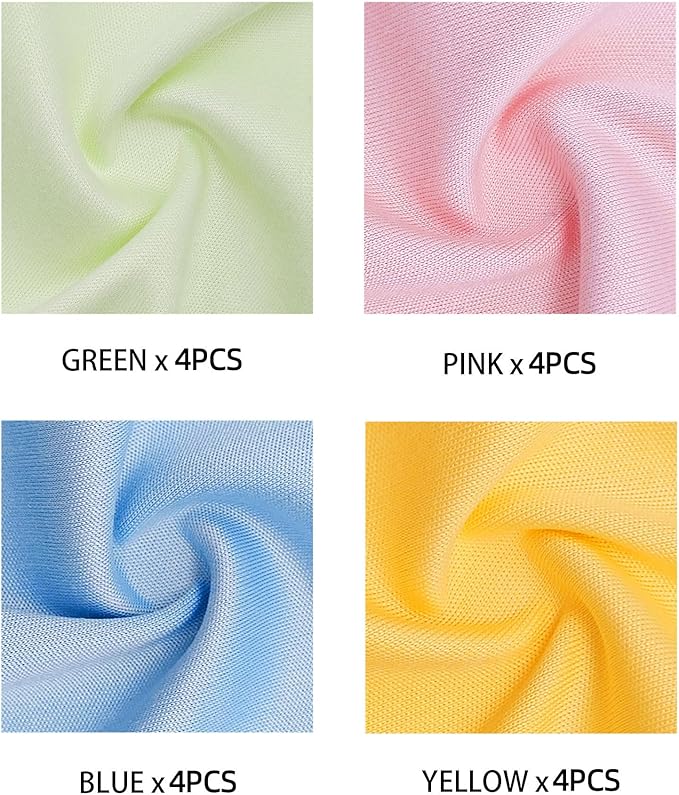 AIMI Assorted Colors Microfiber Cleaning Cloths - 6" x 7" Microfiber Glasses Cloth - Great for Cleaning Eyeglasses, Cell Phones, Screens, Lenses, Glasses and All Delicate Surface (16 Pack)