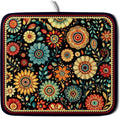 Bohemian Style Flowers Drying Pad Boho Floral Dish Drying Mat for Kitchen Counter Absorbent Microfiber Drainer Rack Mat