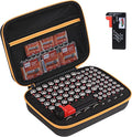 Battery Organizer Storage Case with Tester for AA AAA Button Battery Holder Carrying 3 Batteries Variety Pack 88 Batteries Zipper Mesh Bag (Batteries Not Included) (black-orange)