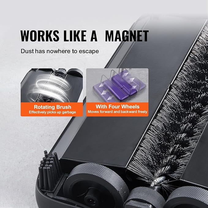 Happybuy Manual Carpet Sweeper with 300ml Dustbin - 6.7" Cleaning Width for Pet Hair, Dust & Debris on Carpets & Hard Floors (Purple)