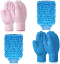 6 Pcs Microfiber Dusting Mitt Gloves for Plants Washable Dusting Gloves for House Cleaning Furniture Car Washing